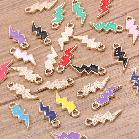 Dijes de Rayo en Aleación con Aceite de Goteo Accesorios de Joyería DIY Encanto de Moda para Collar Pulsera Pendiente