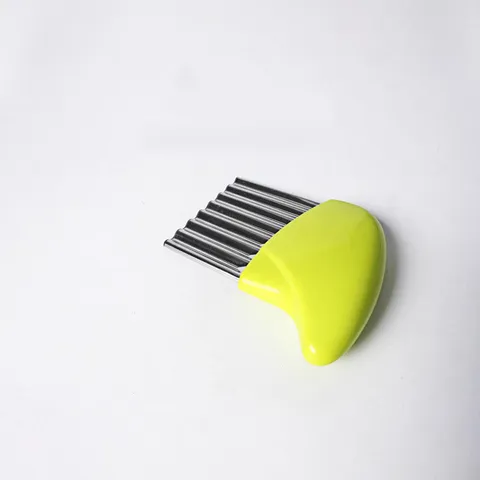 Stainless Steel Wavy Potato Cutter Kitchen Vegetable Slicer Chopper With Colorful Plastic Handle For Home Cooking
