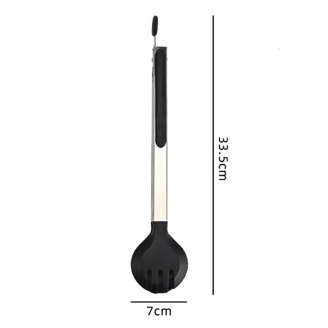 Pinza para Alimentos de Acero Inoxidable Cocina Barbacoa Pinza con Cabeza Redonda de Nylon Resistente al Calor