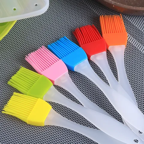 High Temperature Resistant Silicone Pastry Basting Brush Food Grade Kitchen Baking Barbecue Oil Brush Cooking Tool
