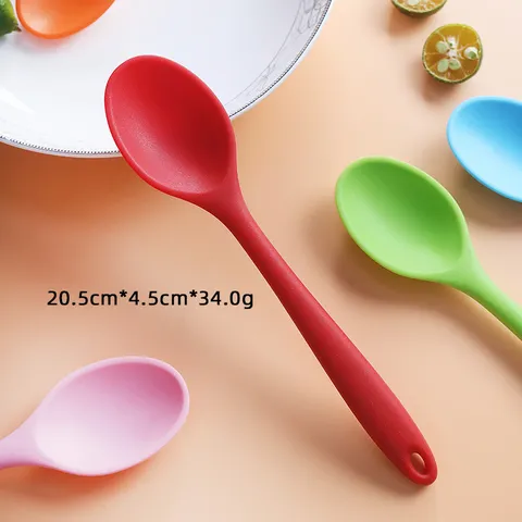 Cuchara de Sopa Pequeña de Color Caramelo para Hogar Silicona Resistente a Altas Temperaturas Multicolor Herramienta de Cocina