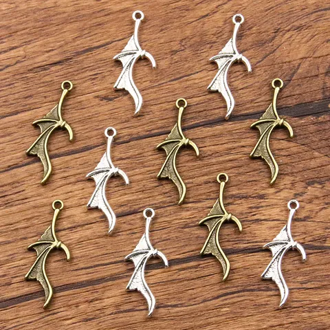 Minimalist Alloy Bat Wing Pendants Antique Bronze Silver Animal Charms For DIY Jewelry Making Handbag Phone Decoration