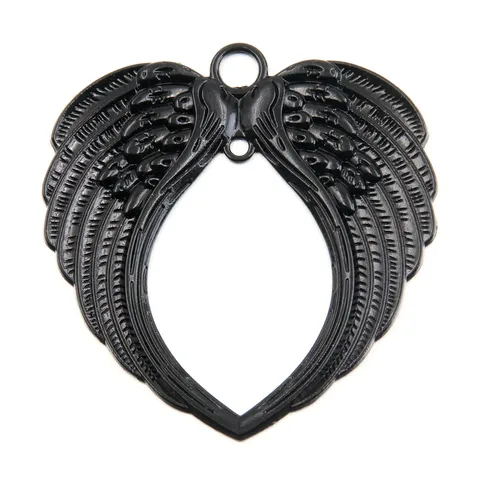 DIY Zinc Alloy Archangel Wings Pendant Electroplated Black Angel Wing Charms For Jewelry Making Retro Christmas Decor Charm