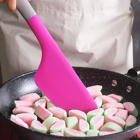 Espátula de Silicona Grande Resistente al Calor Espátula de Cocina para Hornear con Núcleo y Orificio para Mezclar Crema de Pastel