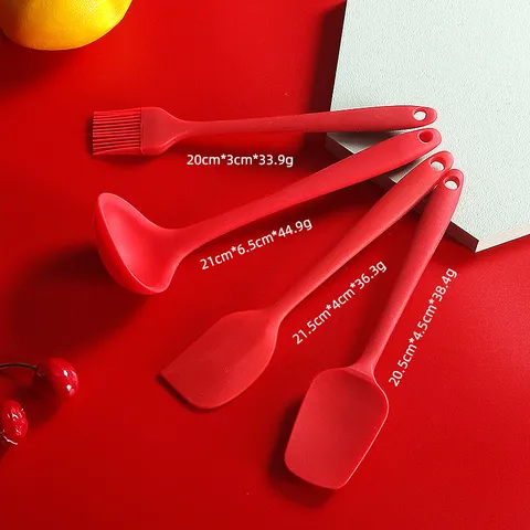 Utensilios de Cocina de Silicona Resistente al Calor Antiadherente Cuchara de Sopa Espátula Pincel de Aceite Raspador Conjunto de Gadgets de Cocina