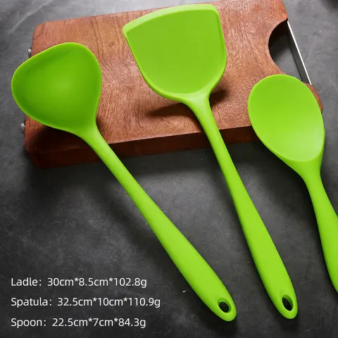 Silicone Kitchen Utensils Set Non Stick Cookware Spatula And Soup Spoon Heat Resistant Kitchen Tools For Cooking