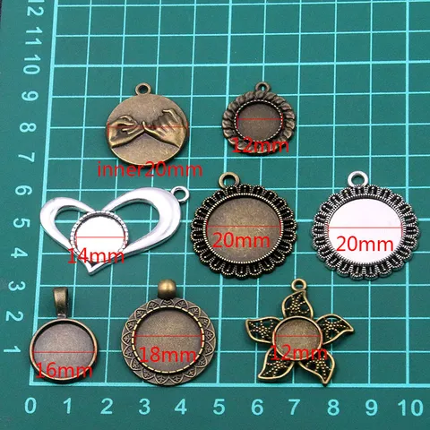 Base per Ciondolo in Lega Fai-da-te per Gemme del Tempo Forma Rotonda Cuore Stella Marina Basi Cabochon Accessori Gioielli