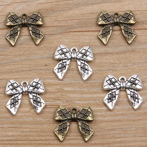Vintage Alloy Bow Charms Pendants For DIY Jewelry Making Bowknot Charms For Phone Pendant Necklace Bracelet Jewelry Accessories
