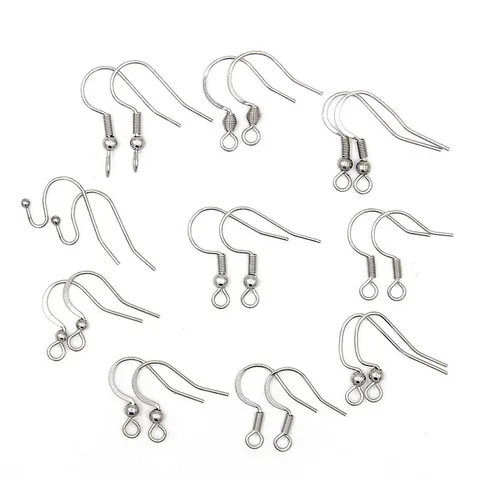 Stainless Steel DIY Earring Hook Accessories Round Spring Earring Findings For Jewelry Making Gold Silver Ear Wires Handmade Material