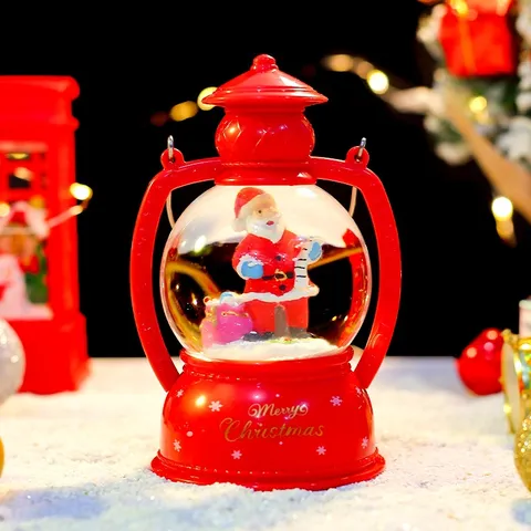 Weihnachten Leuchtendes Nachtlicht Kreative LED Wasserlaterne Kristallkugel Tischornament Cartoon Weihnachtsmann Schneemann Festliche Deko Geschenk
