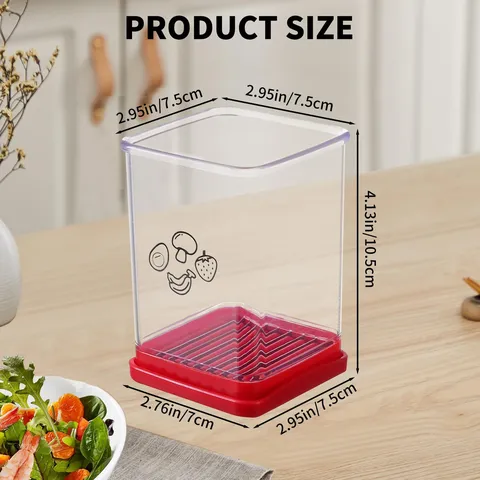 Affettatrice per Frutta e Verdura in Acciaio Inossidabile Taglia-Fragole Gadget da Cucina Moderno Minimalista Rosso Plastica Manuale