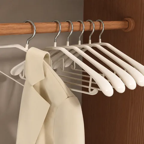 Stainless Steel Wide Shoulder Clothes Hanger Traceless Non Slip Coat Hanger For Wardrobe Home Organization