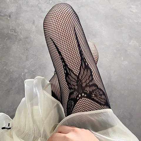 Women Sexy Fishnet Pantyhose Ultra-Thin Bowknot Hollow Out Stockings Summer Fashion Nightclub Tights Mesh Legwear