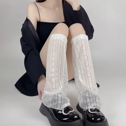 Damen Japanischer Stil Spitze Aushöhlen Rüsche Beinwärmer Süße Lolita Süßes Mädchen Sommer Dünne Socken Abdeckungen Mode Accessoires