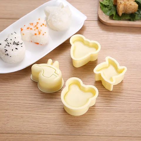 Stampo per Polpette di Riso Animali Cartoon Plastica DIY Sushi Maker Bento Strumento da Cucina Pressa per Riso Accessorio