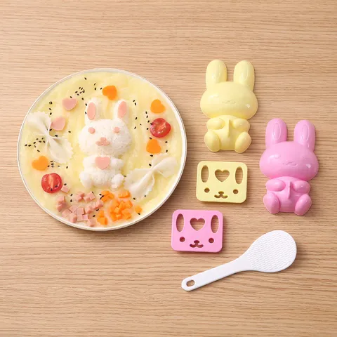 DIY Stampo per Polpette di Riso con Coniglio Cartone Animato in Plastica Bento Sushi Maker Strumento da Cucina