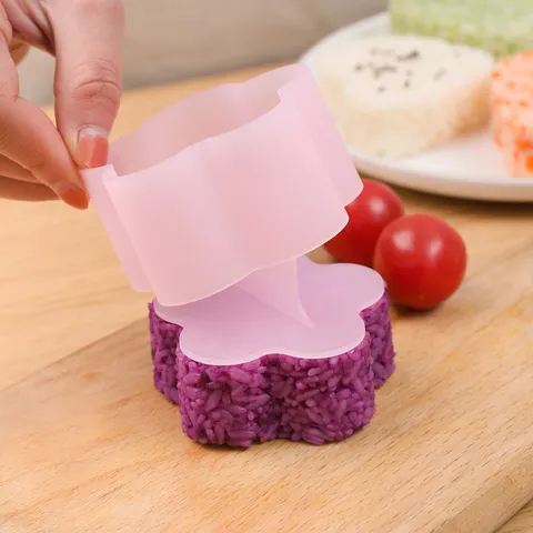 Set di Stampi per Polpette di Riso in Plastica Orso Cuore Prugna Triangolo Sushi Maker DIY Bento Utensile da Cucina
