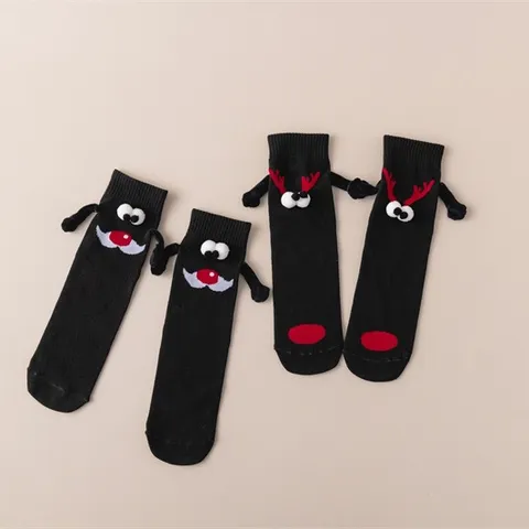 Unisex Magnetic Holding Hands Crew Socks Funny Cute Couple Novelty Christmas Party Gifts