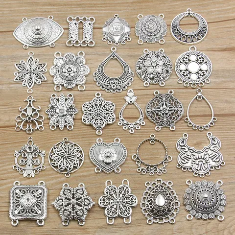 Legierung Schmuckverbinder Zubehör Antik-Silber Multi-Loch Links Retro Charms Für Handgemachte Anhänger Armband Halskette Schmuckherstellung