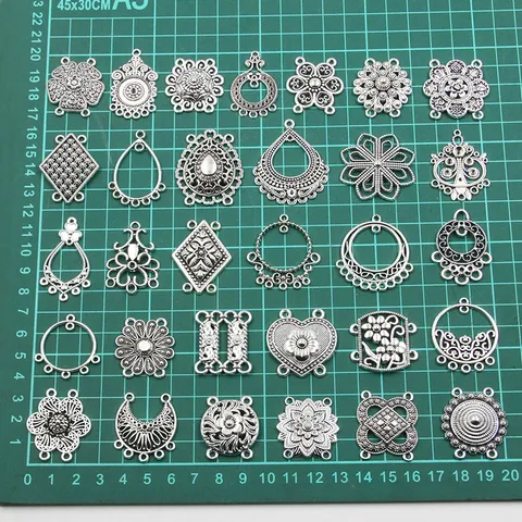 Legierung Schmuckverbinder Zubehör Antik-Silber Multi-Loch Links Retro Charms Für Handgemachte Anhänger Armband Halskette Schmuckherstellung