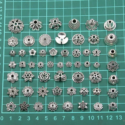 Antique Silver Zinc Alloy Flower Spacer Beads Hollow Out Bead Caps For DIY Bracelet Necklace Handmade Jewelry Making Findings