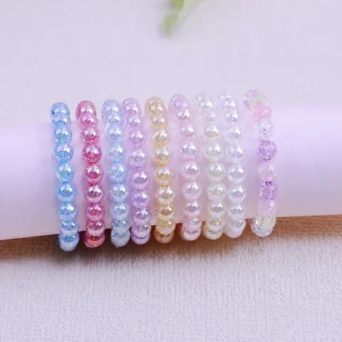 Kids Beaded Bracelet Sweet Cute Princess Style Plastic Resin Beads Bracelet Children Fashion Jewelry Gift For Girls
