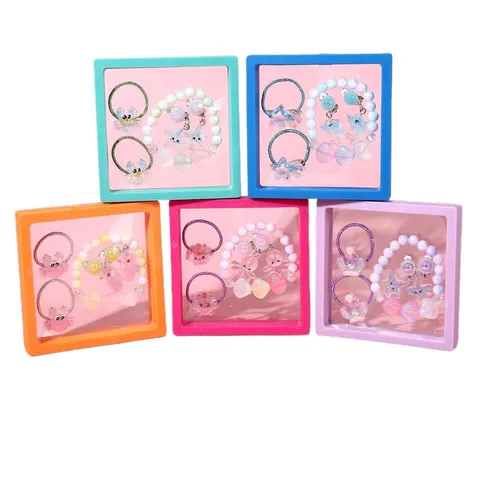 Kids Pearl Shell Beaded Bracelet Set Cartoon Ocean Style Cute Jewelry Gift For Girls