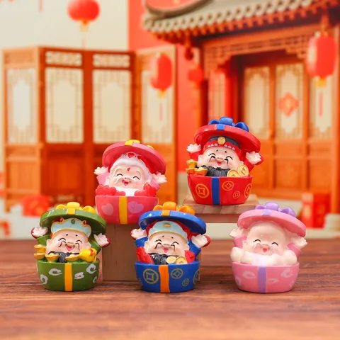 Harz Miniatur Figuren Chinesische Gottheiten Glückverheißende Bestien Ornamente Für Auto Armaturenbrett Büro Schreibtisch Heimdekor