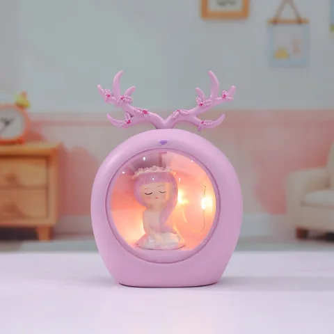 Creative Flower Fairy Resin Ornament Night Light Star Lamp Bedroom Desk Decoration Tabletop Craft Figurine For Girls Gift Home Decor