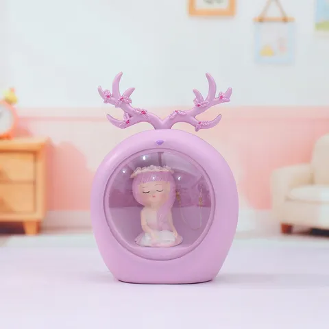 Creative Flower Fairy Resin Ornament Night Light Star Lamp Bedroom Desk Decoration Tabletop Craft Figurine For Girls Gift Home Decor
