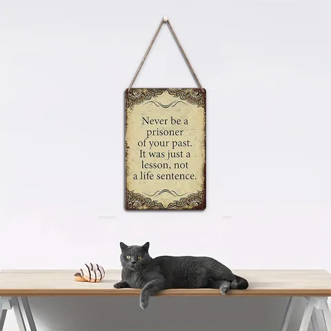 Wooden Inspirational Quote Hanging Sign Office Classroom Wall Decor Vintage Plaque With Hemp Rope Home Decoration Gift