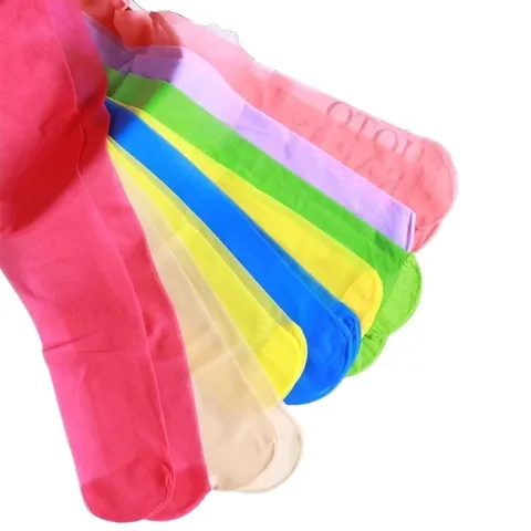 Women 15D Colorful Candy Color Pantyhose Plus Size Elastic Tights Polyester Hosiery Spring Autumn Sexy Open Crotch Tights
