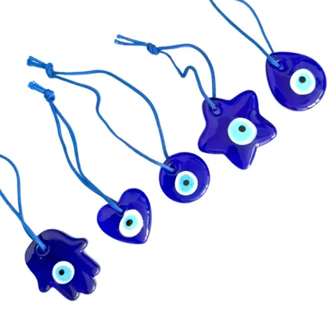 Turks Boze Oog Blauw Glas Hanger Hangend Ornament Hamsa Hart Ster Traan Geluk Bescherming Auto Decor
