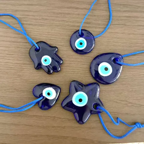 Turks Boze Oog Blauw Glas Hanger Hangend Ornament Hamsa Hart Ster Traan Geluk Bescherming Auto Decor