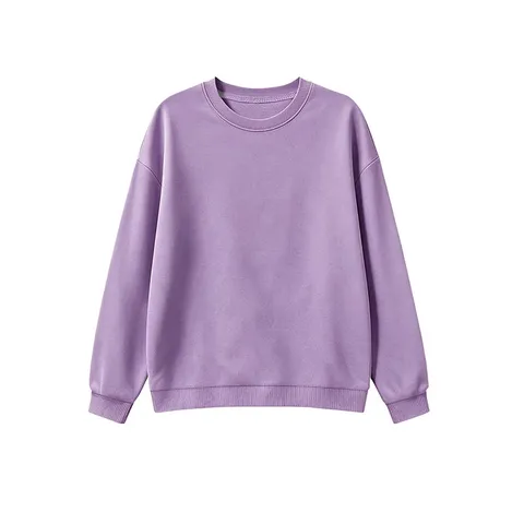 Kids Casual Cotton Blend Sweatshirt Basic Solid Color Crew Neck Long Sleeve Top For Boys Girls Autumn Winter Sportswear