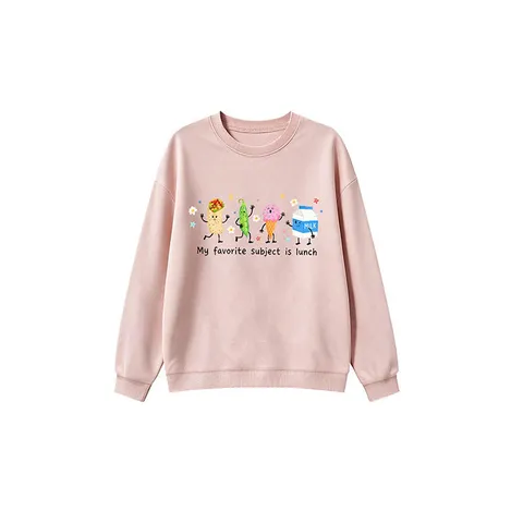 Mein Lieblingsfach Ist Mittagessen Cartoon Essen Druck Kinder Sweatshirt Langarm Pullover Lässige Kinder Top Baumwollmischung Kleidung