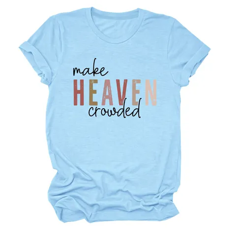 Women Loose Fit Cotton T-Shirt Round Neck Regular Sleeve Printed Top Casual Commuting Letter Slogan Graphic Apparel For Female