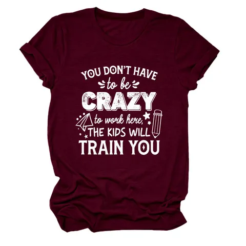 Damen Casual Baumwolle Rundhals Kurzarm T-Shirt Locker Passform Buchstaben Bedruckt Mittellang Länge Top Elegant Pendeln Westlicher Stil Sommer Tee