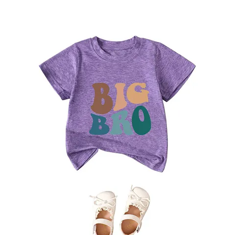 Kids Big Bro Graphic T-Shirt Casual Cotton Blend Round Neck Short Sleeve Top For Boys Girls Summer Fashion Outfits