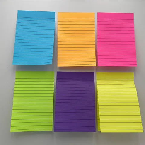 Notes Adhésives Lignées Fluorescentes Blocs-Notes Autocollants Papier Coloré Pour Fournitures de Bureau et d'École