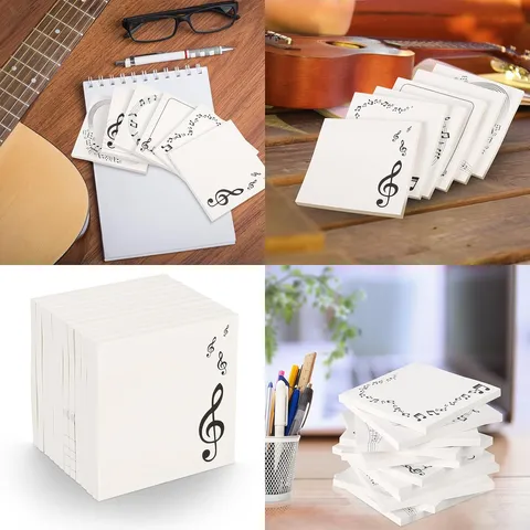 Notes Adhésives Piano Note de Musique Papier Offset Minimaliste Blocs-Notes Papier Autocollant Pour Bureau École Quotidien