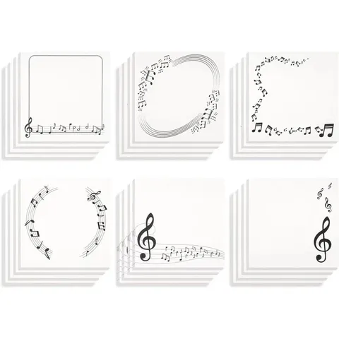 Notes Adhésives Piano Note de Musique Papier Offset Minimaliste Blocs-Notes Papier Autocollant Pour Bureau École Quotidien
