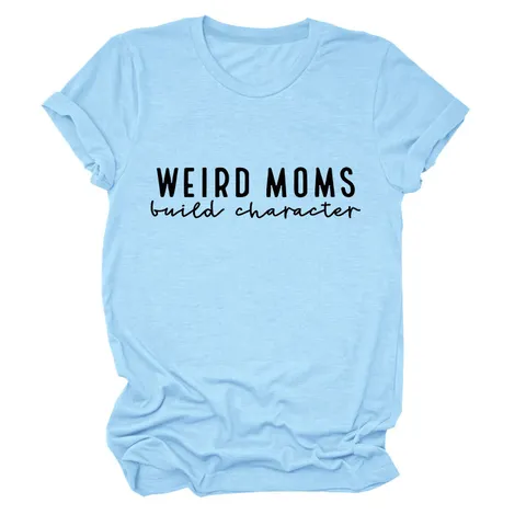 T-Shirt Décontracté en Coton pour Femmes Élégant Col Rond Manches Courtes Ample Imprimé Lettres Haut Quotidien