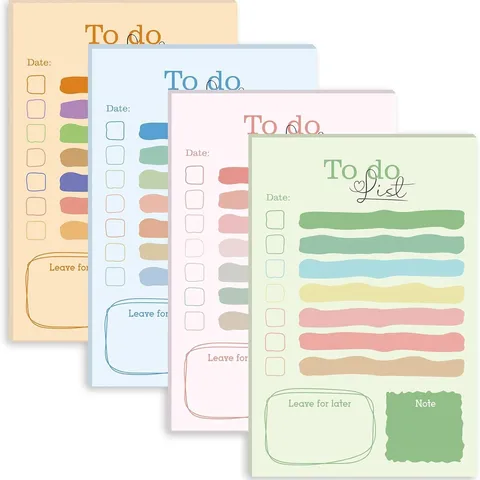 Colorful To Do List Sticky Notes Cute Adhesive Notepads Daily Planner Memo Pads School Office Stationery