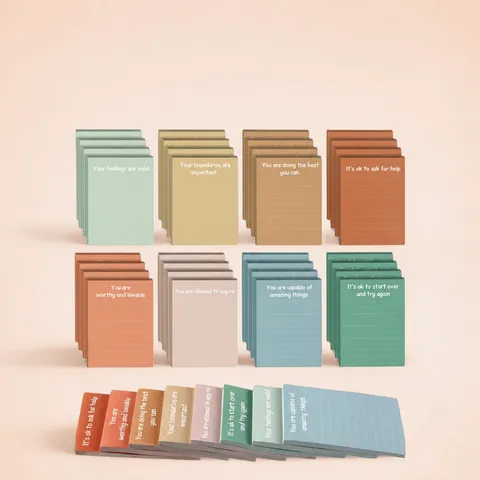 Morandi Color Sticky Notes Motivational Quote Memo Pads Cute Retro Self Adhesive Notes For Office School Student