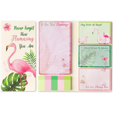 Ensemble de Notes Adhésives Multifonctionnelles Blocs-Notes Imprimés Mignons Citations Inspirantes pour Fournitures de Bureau et d'École