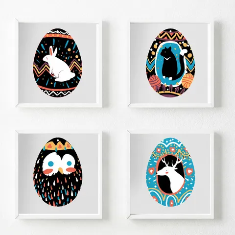 Kits d'Art à Gratter pour Œufs de Pâques pour Enfants DIY Peinture Magique Arc-en-Ciel Artisanat avec Stylos en Bois Rubans