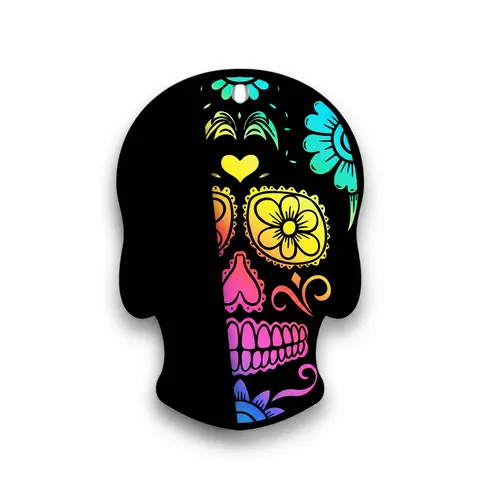 Niños Halloween Calavera Arte para Rascar DIY Día de los Muertos Adorno Colgante Calavera de Flor Juguete de Papel Suministros de Fiesta