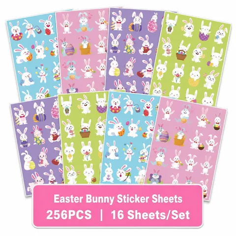Pegatinas Decorativas de Dibujos Animados Huevo de Pascua Corazón Día de la Madre Conejo Lindo Calcomanías de Papelería