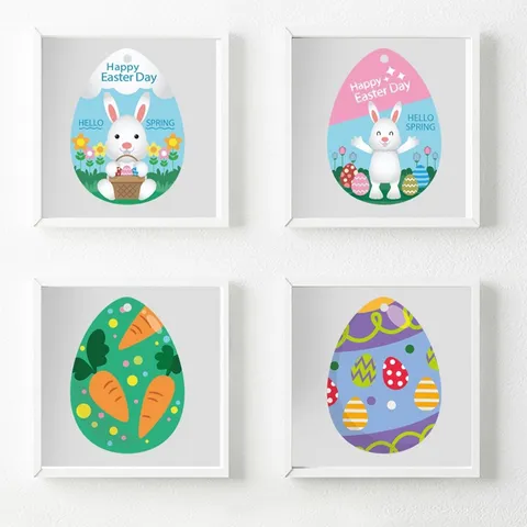 Manualidades de Huevos para Rascar de Pascua para Niños Tarjetas de Pintura Coloridas con Bolígrafos de Bambú Cintas Juguetes